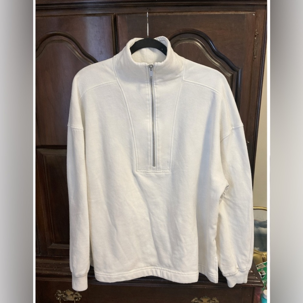 Old Navy Men's Cream Zip-Up Sweater